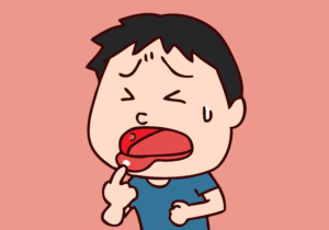 口内炎が痛む男の子