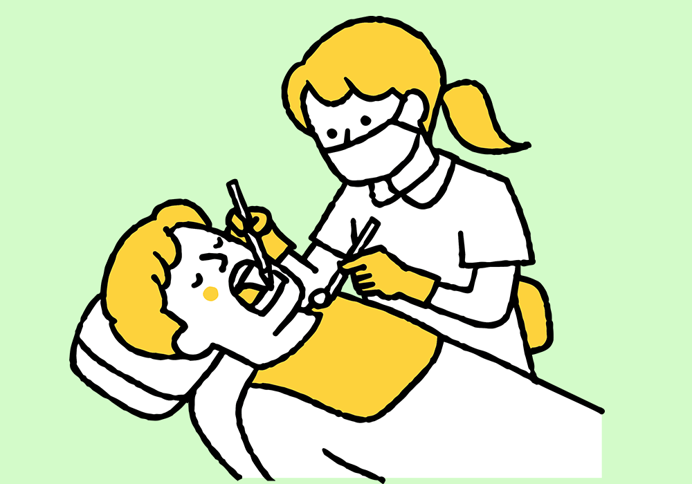 歯科治療を受ける男性